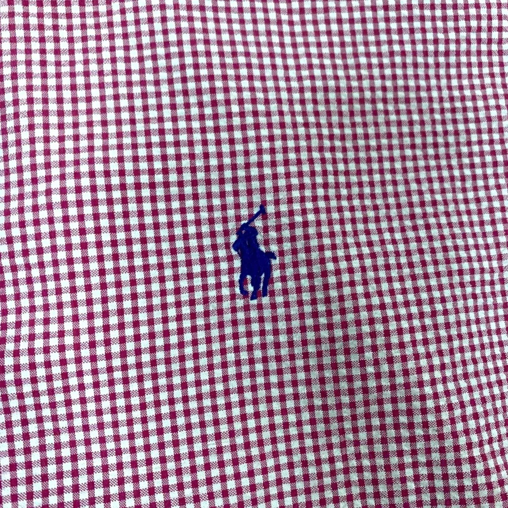 Vintage‎ Polo Ralph Lauren Shirt Mens XL Seersucker Gingham Check Pony Blake Red